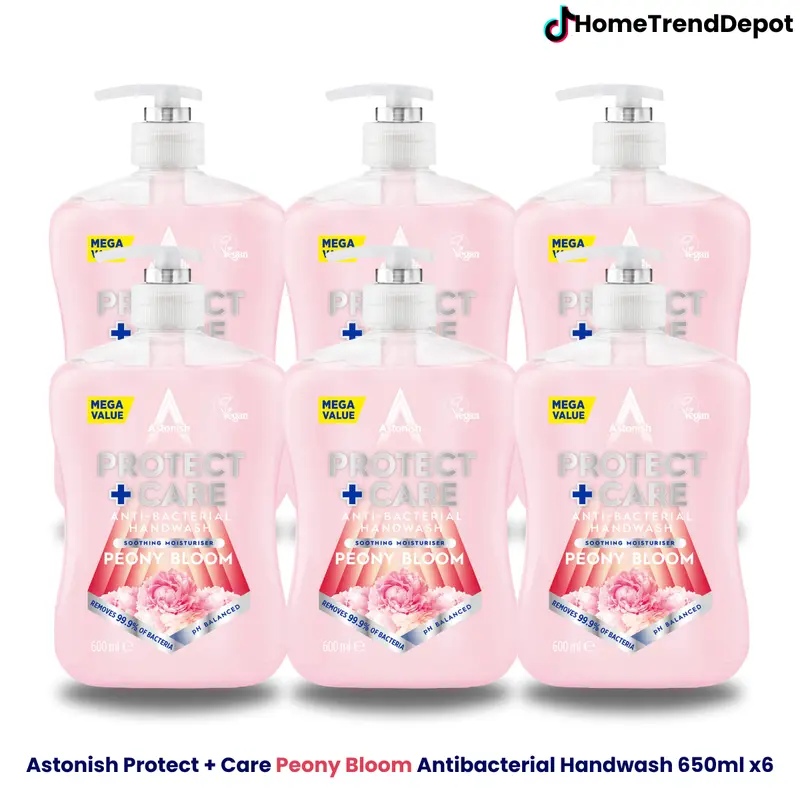 Astonish Protect Plus Care Antibacterial Handwash Peony Bloom Removes Bacteria Balanced pH for Skin Health Gentle on Hands Fragrance Vegan Comfort Raspberry Ripple Scent 7
