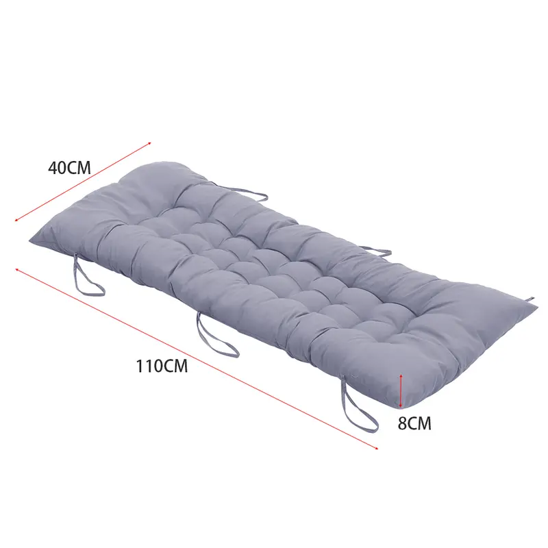 Livingandhome Thick Soft Comfortable Grey/Black/Grey Chaise Lounge Chair Cushion for Outdoor （Cushion Only） 2