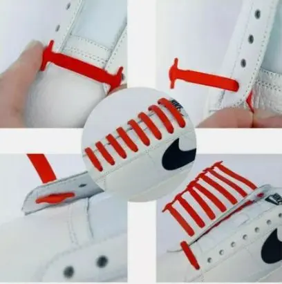 Comfortable Elastic Silicone Shoelaces for Kids and Adults - No Tie Lazy Trainers - Footwear 4