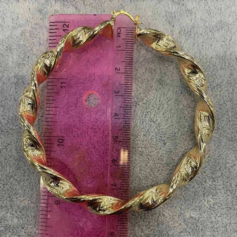 80mm gold filled patern hoops gold plated twist 2