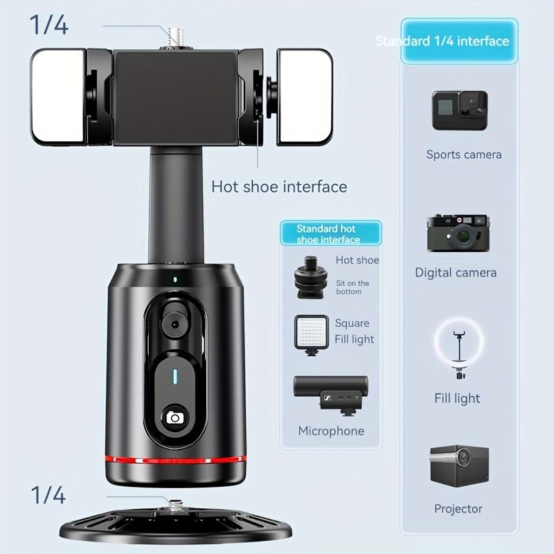 Product Introduction of Upgrade Version Of The Seventh Generation Automatic AI Tracking Gimbal With 360° Follow-up, Face Tracking, Fill Light, And Stabilization 4