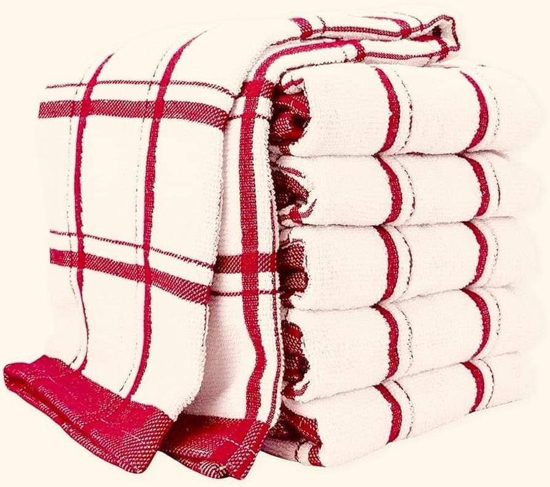 Product Introduction of Big Check Kitchen Towel - Pack of 6 - 100% Cotton - Absorbent & Reusable - Long-Lasting Cleaning Set 1