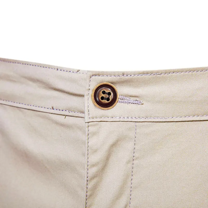 Fashion Mens 100% Cotton Business Casual Shorts Summer New Social Elastic Waist Cargo Shorts Bermuda Beach Gym Shorts Men Menswear Pocket 2