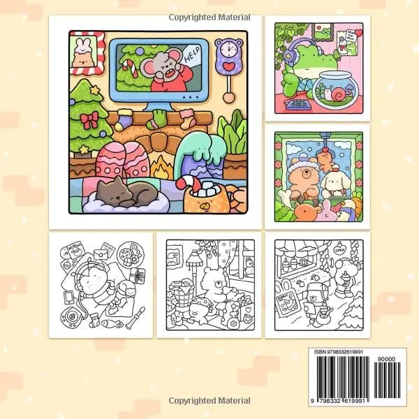 Comfy Days: Coloring Book for Adults and Teens - Featuring Super Cute Animal Characters in Cozy Hygge Moments for Relaxation viral  coloring coco  wyo comfy  days 1