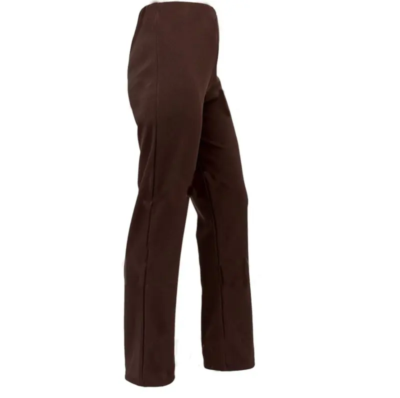 VINTAG WOMENS BOOTLEG TROUSERS LADIES STRETCH RIBBED PANTS PULL ON BOTTOMS Grey, Black, Navy and Brown Casual Comfort Fabric Fit Womenswear Elastic Formal High Waist 2