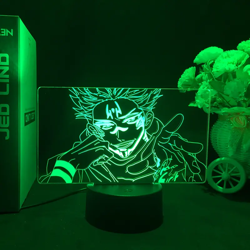Lucky Light Jujutsu Kaisen Anime Ryomen Sukuna Figure 3D LEDNight Light For Anime Lamp Birthday Gift Easter Gifts Mother‘s Day Gifts 8