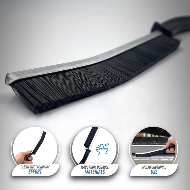 Small Curved Gap and Crevice Cleaning Brush with Handle - Pack of 1, 2, 5, 8 or 10 - Great for Window, Sinks, Cars and Other Spaces 3