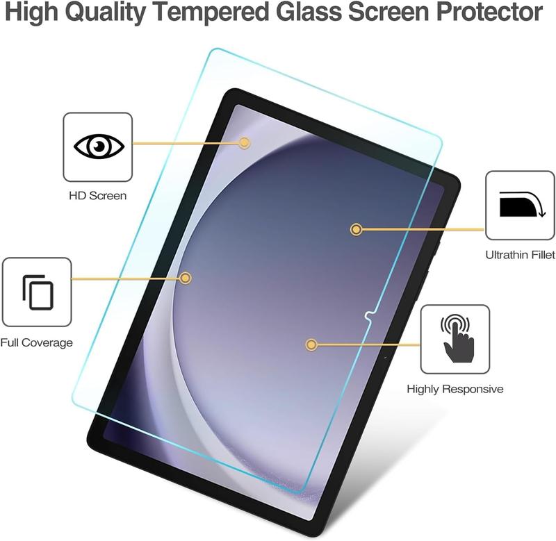 1-Pack Screen Protector for Samsung Galaxy Tab A9 Plus / A9+ 11 inch 2023 Tablet (SM-X210/X215/X216/X218) 9H Tempered Glass Film Ultra Clear, Anti Scratch Tab A9+ Accessories Computer Installation Smooth Protection Cover Protective Accessories Computer 2