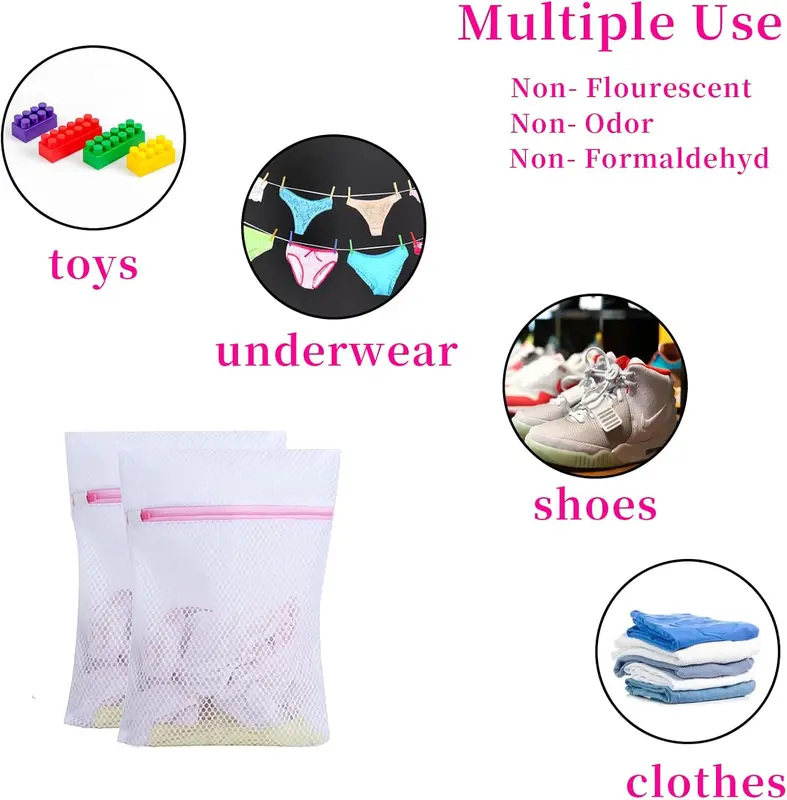 Mesh Washing Bags for Laundry - Set of 2 - Premium Zipper - Protects Delicate Items 3