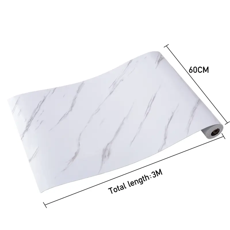 Livingandhome 3M Grey Marble Contact Wallpaper Self Adhesive 6