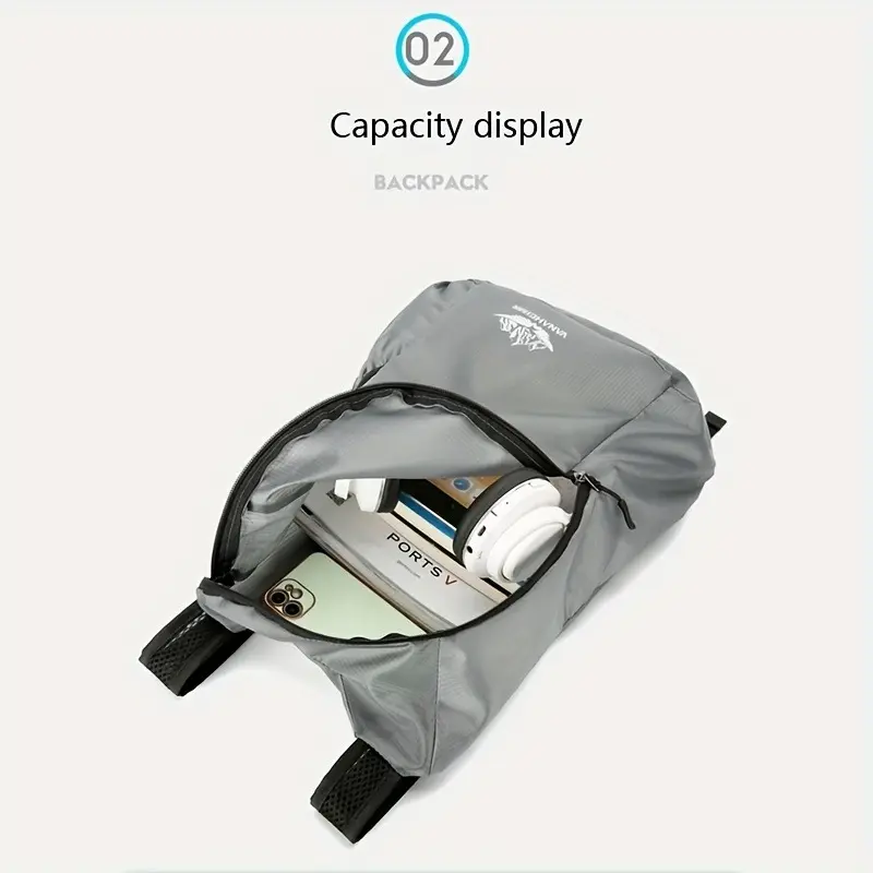 Lightweight 1pc Folding Backpack - Large Capacity Storage for Outdoor Camping and Travel 5