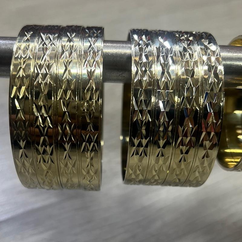 New style Bangles Cut and carve gypsy stacking bangles set of 2/4/6/8 9 carat gold plated 4