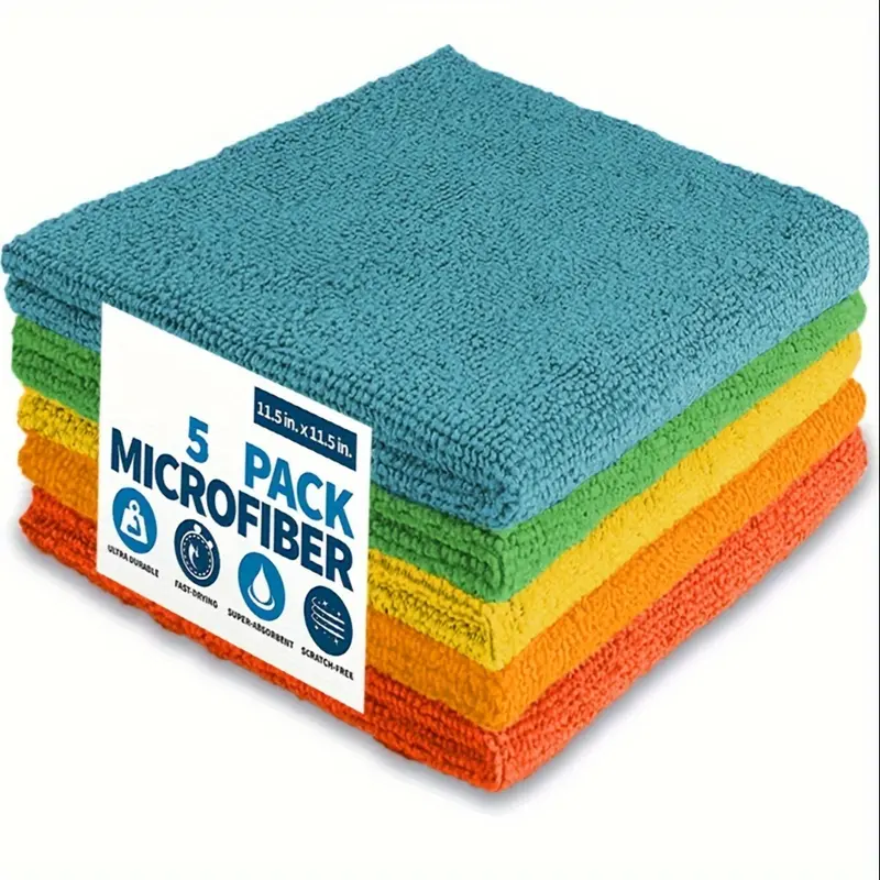 1/5/10pcs, Microfiber Cleaning Cloth, Dishwashing Cloth, Multifunctional Cleaning Towel, Household Rag, Kitchen Bathroom Cleaning Towel, Durable Absorbent Towel, Easily Remove Stains And Grease, Cleaning Supplies, Cleaning Gadgets 2