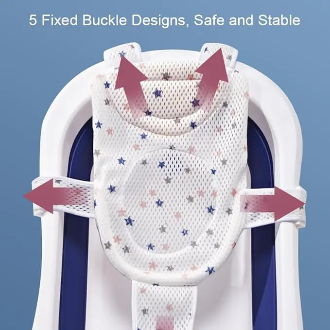 Baby Bath Net,Bathtub Support Net,Adjustable Baby Bath Seat Support Net Bath Cushion,Newborn Baby Bath Seat Support,Baby Bather Net for Bathtub,Baby Bath Pad Non Slip Bath Seat Net for 0-2 Years 5