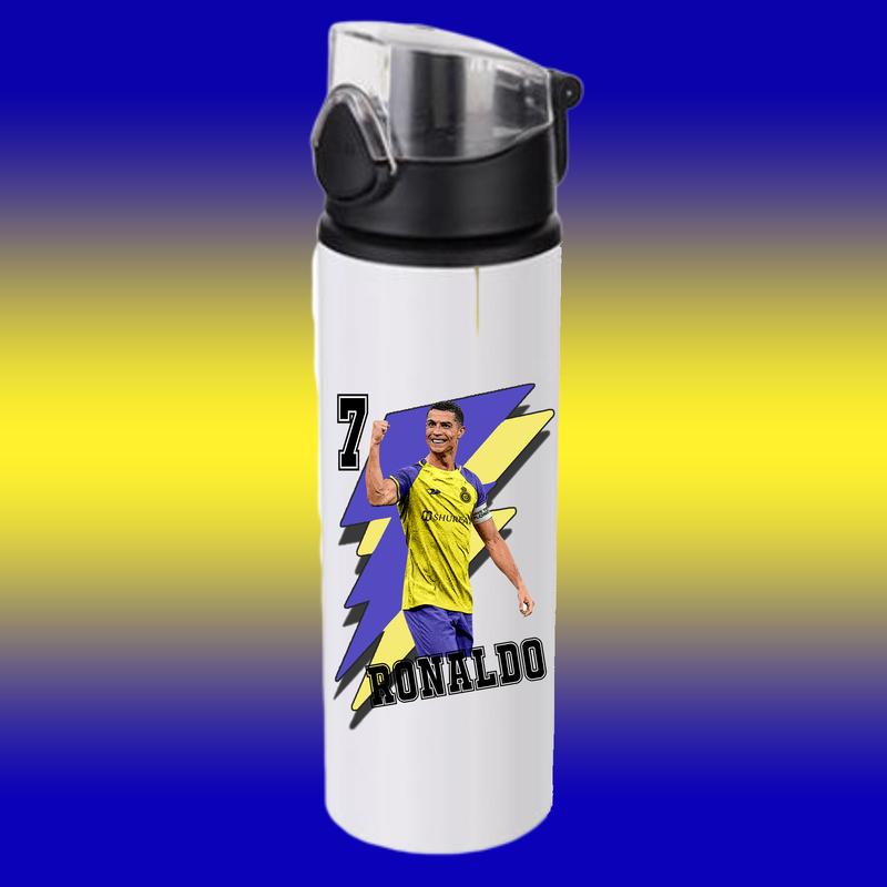 Personalised Cristiano Ronaldo water bottle, gym, school, football, sports, gift 3