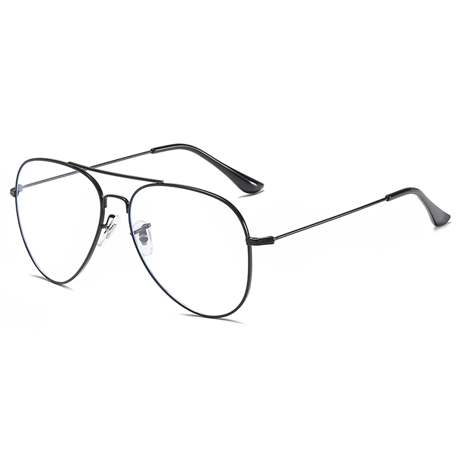 Dollger Blue Light Blocking Glasses Classic Pilot Metal Frame Eyeglasses Anti Blue Ray for Computer Game Glasses Womens Men