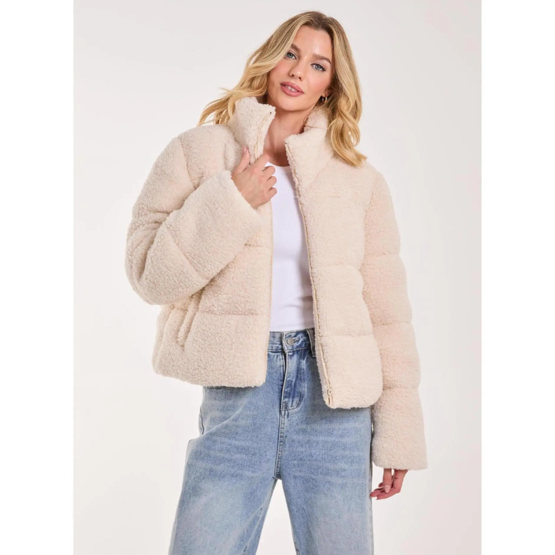 Pink Vanilla Teddy Padded Coat Winter Womenswear