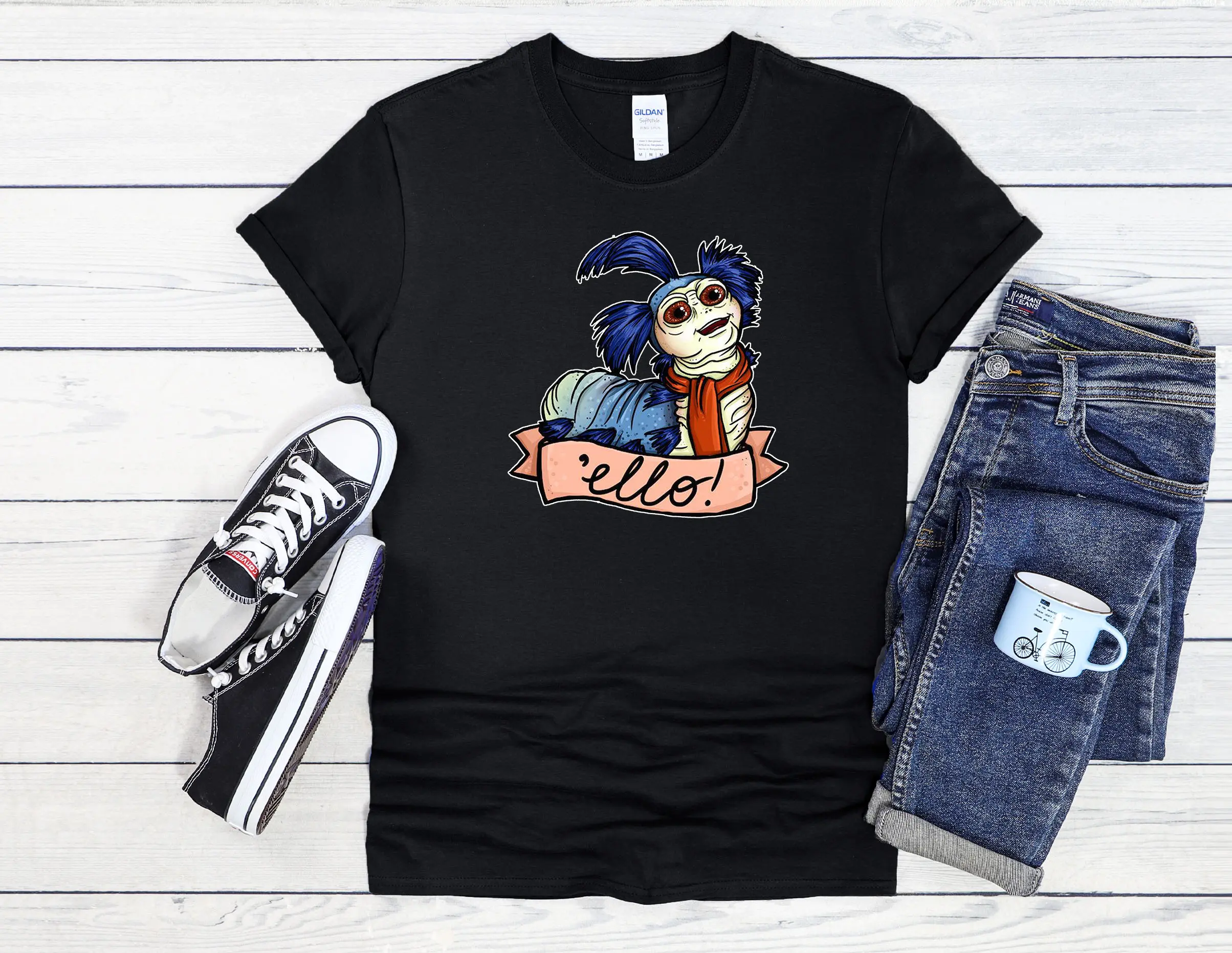 Ello Labyrinth Worm Art Cool Men Women Unisex Top T Shirt