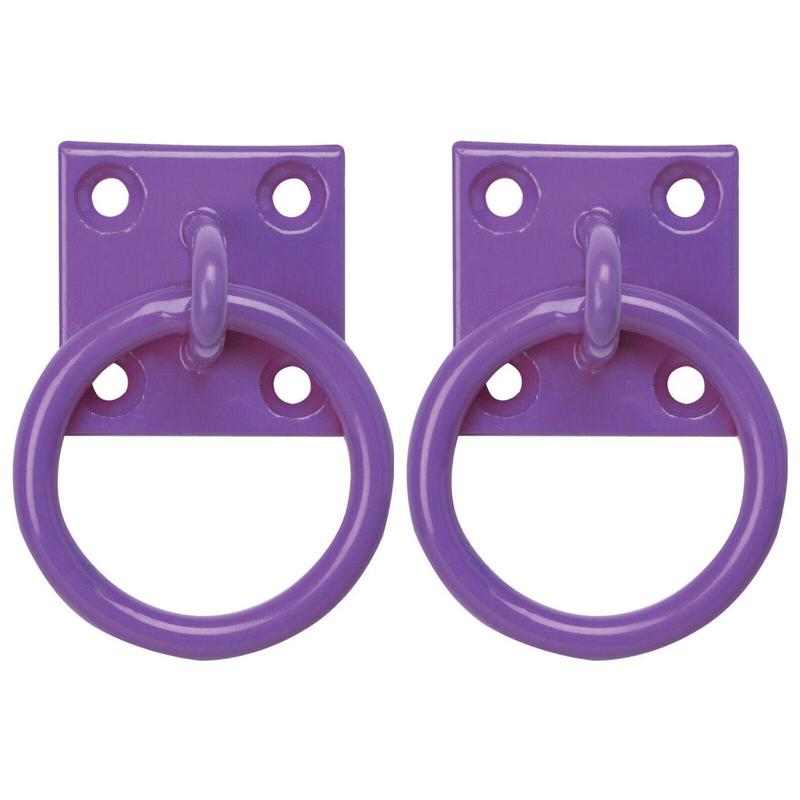 Perry Equestrian 2 Pack Tie Ring on 50mm Plate Stable Tie Up Ring Horse Pony 6