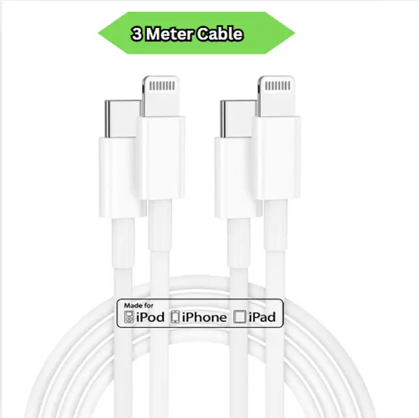 3M iPhone 14 Charger Cable 3m Fast Charge, [Apple Certified] Long iPhone 13 Fast Charging Lead, 3 Meters USB C to Lightning Cord Wire for iPhone 14 Pro Max/13/12 Mini/11/XS/Max/XR/X/8 Plus, iPad Air