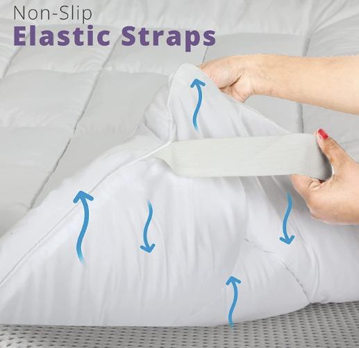 Mattress Topper 10cm Luxury Soft Hotel Quality Microfiber 4" inch Deep Breathable Soft Quilted Non-Allergenic Mattress Topper With Straps, Washable Cotton Single Double King Super King All Sizes comfort 2