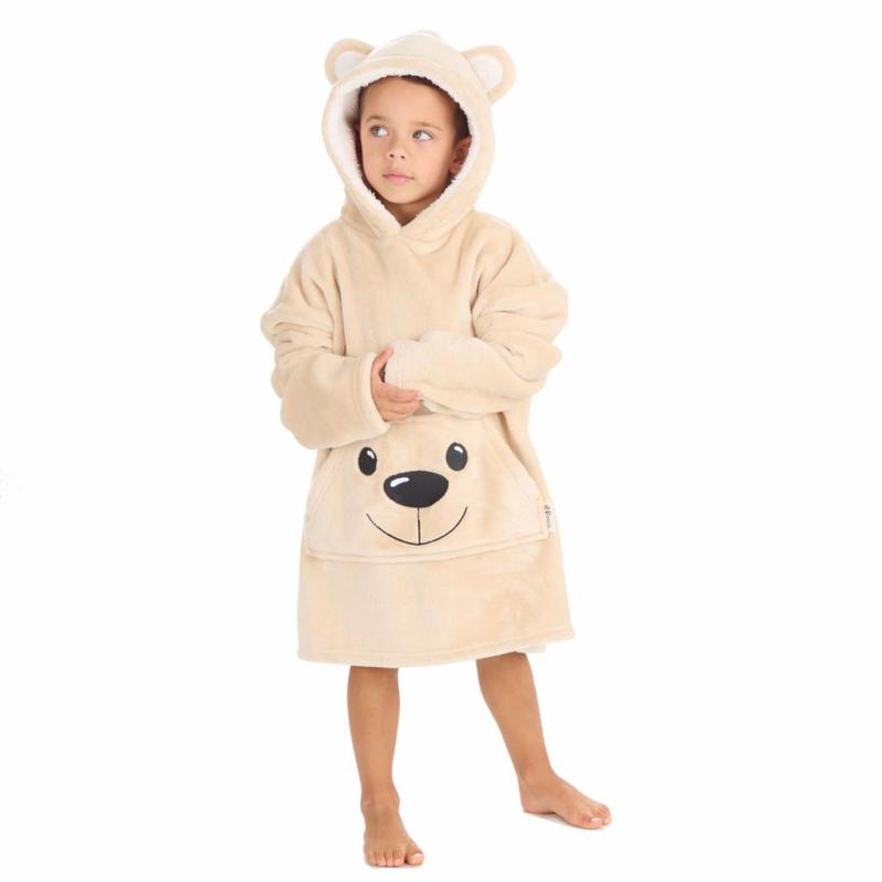 Baby / Kids Teddy bear style cosy Oodie Hoodie jumper dressing gown 1