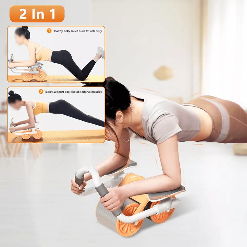 Abdominal Wheel Roller Exercise Equipment with Elbow Support and Timer - Automatic Rebound Tummy AB Roller for Effective Workout at home gym 1