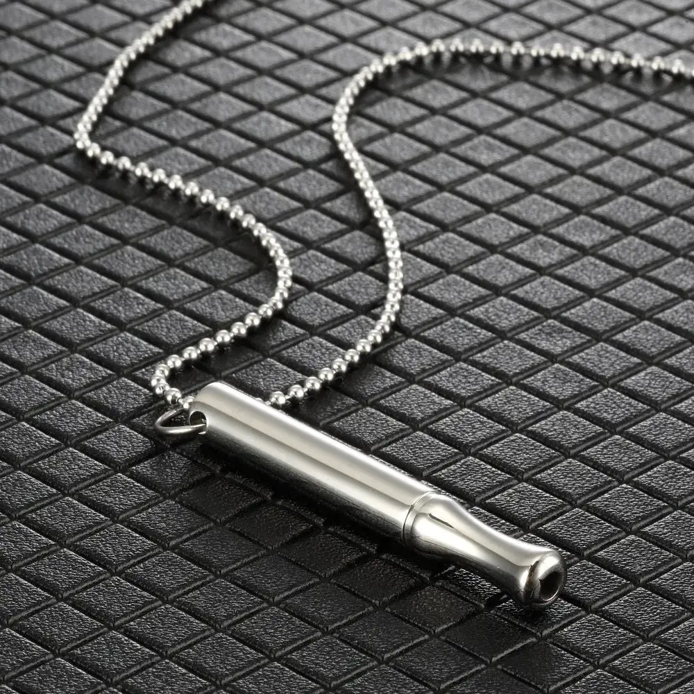 Stainless Steel Breathing Necklace for Stress and Anxiety Relief - Quit Smoking Vaping Oxygen