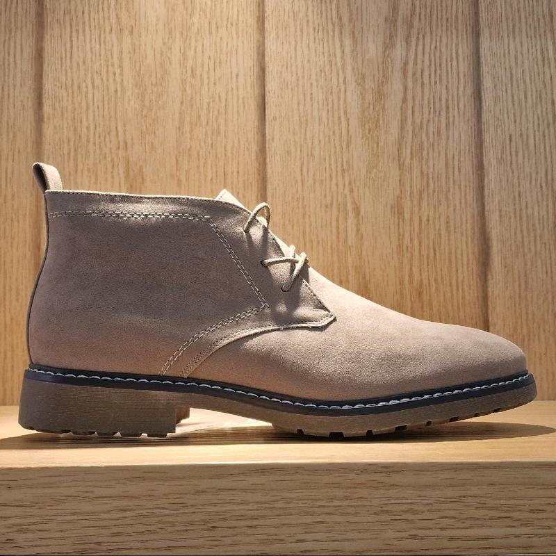 Mens Lace Up boots Faux Suede Fashion Shoes Footwear Comfort Flat Boy Stylish Design Casual Closed Walking Shoes 2