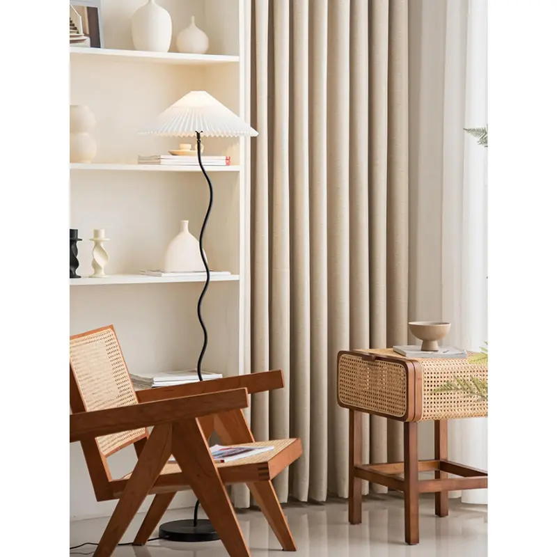 1pc Solid Blackout, Heat Insulation And Noise Reducing Curtain For Living Room 6