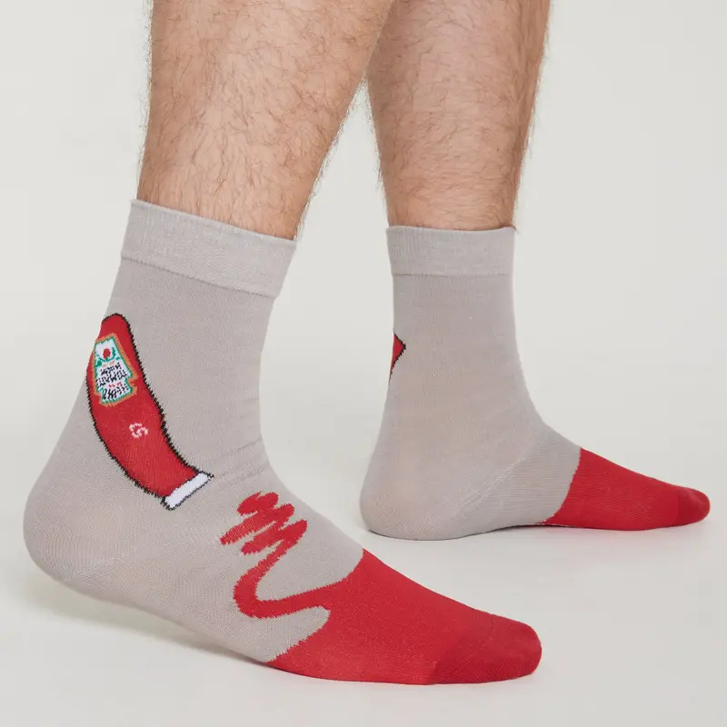 HEINZ Mens Socks Pack of 3 Ketchup Crew Socks for Men 2