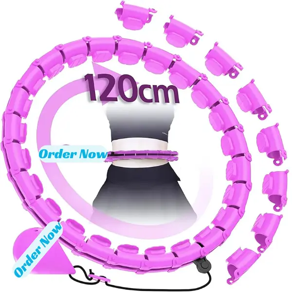 Weighted Hula Circle Hoop for Adults weight loss, Infinity Fitness Hoop Plus Size 66-120cm, 24 Detachable Links, Exercise Hoop Suitable for Women and Beginners