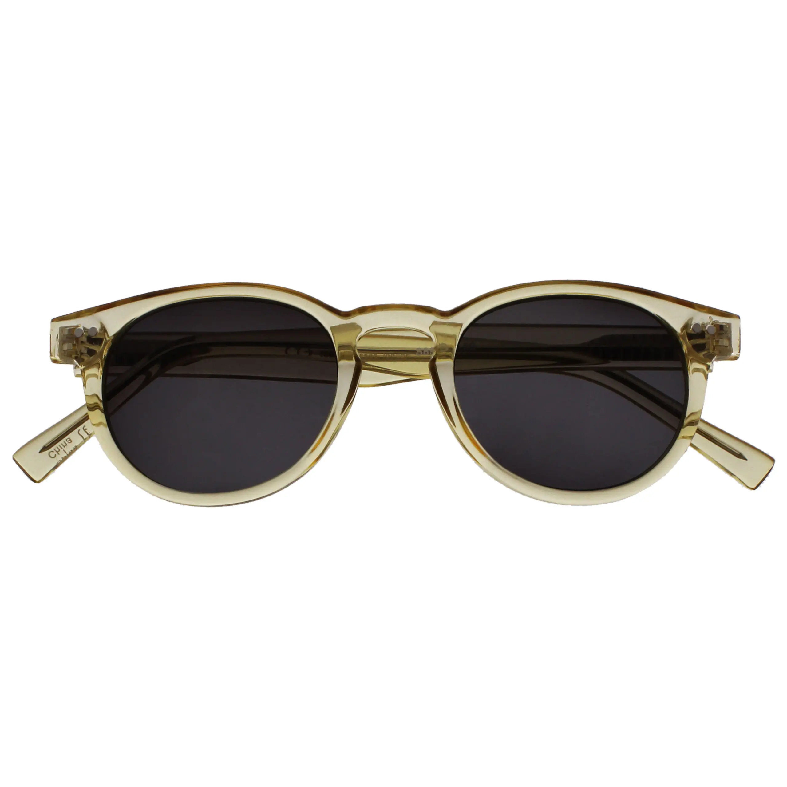 Opulize Rox Transparent Gold Unisex Sunglasses