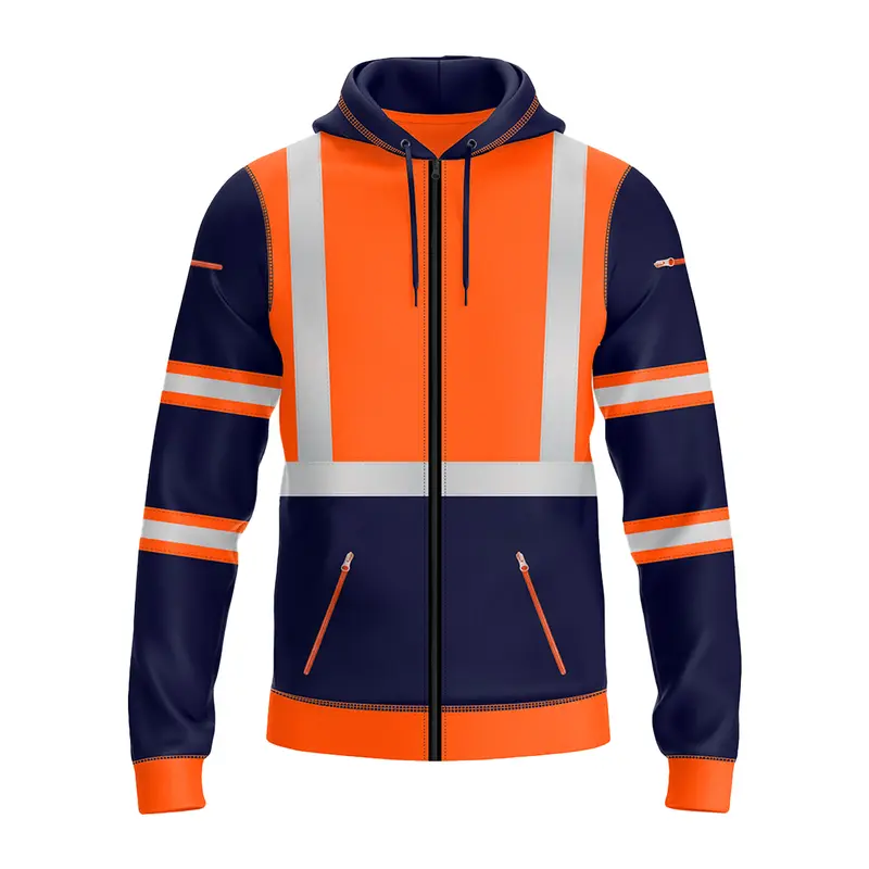 NOROZE Mens Outdoor Front Zip Hoodie With Zip Pockets Hooded Stripe Sweatshirt Top Jacket UK Size S-XXL 4
