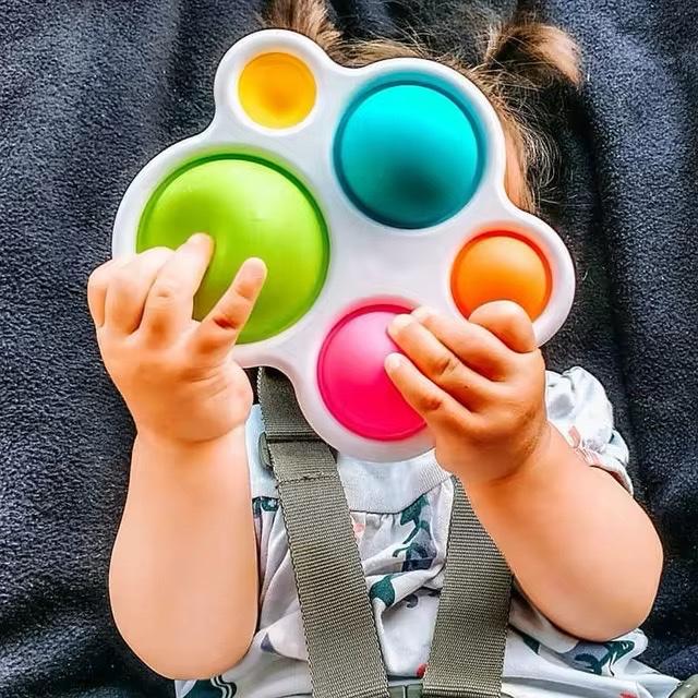 Infant Baby Toys Montessori Exercise Board Rattle Puzzle Colorful Intelligence Early Education Intensive Training Fidget Toys + kids + accessories + tools + rattle + puzzle + maternity + baby + fidget +poppy 6