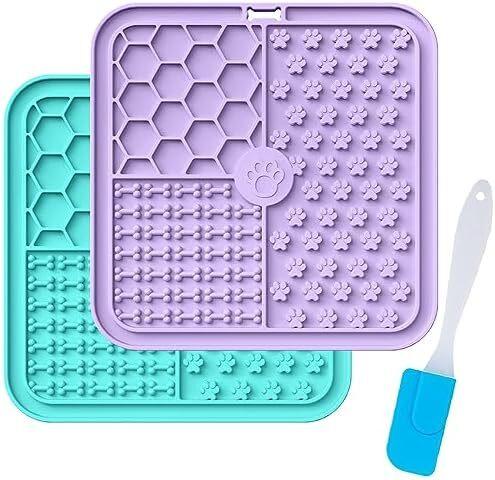 Product Introduction of Licky Mats for Dogs and Cats, Premium Lick Mats with Suction Cups for Dog Anxiety Relief, Dog Lick Mats for Bathing, Grooming and Training, 2 Pack with 1 Spatula 8