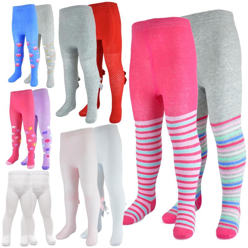 A2Z 4 Kids Infant Toddler Baby Girls Cotton Rich Pack Of 2 Tights Comfortable Stretchy Warm Durable Super Soft Newborn Children's Leggings Age 0-6 Months 6-12 Months 12-18 Months 18-24 Months 0