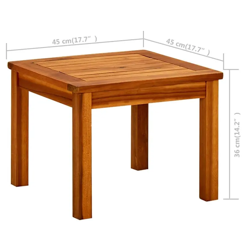 Garden Coffee Table 45x45x36 cm Solid Acacia Wood 6