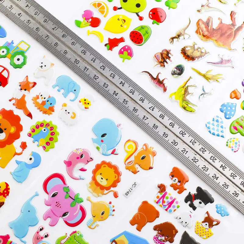 Meafeng 3D Stickers for Kids Toddlers Vivid Puffy Kids Stickers 24 Different Sheets Over 550, Coloured 3D Stickers for Boys Girls Teachers as Reward, Gift, Craft Scrapbooking 1