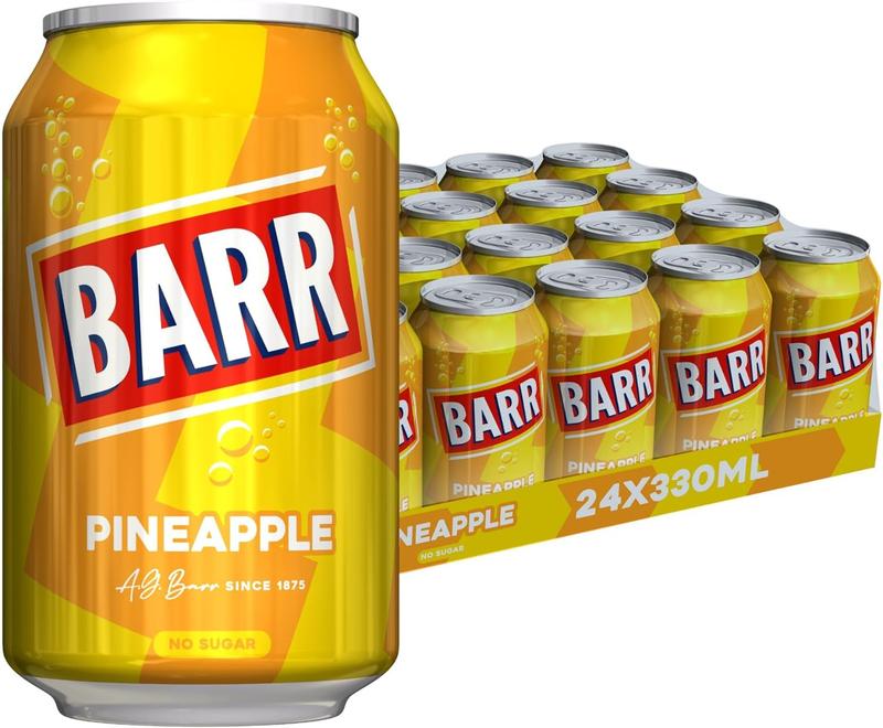 Product Introduction of 24 Pack Sparkling Pineapple Soda, Zero Sugar Pineapple Flavored Fizzy Drink, Fizzingly Fun, 330ml Cans Beverage 1