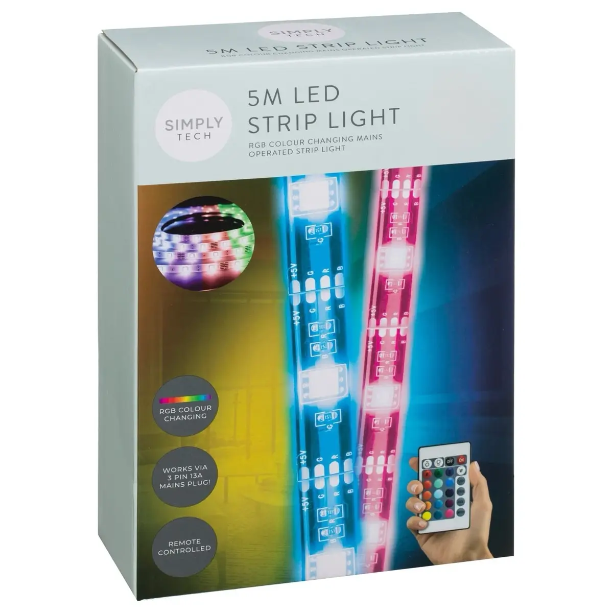 Simply Tech 5m LED Strip Lights for Home and Party Decoration