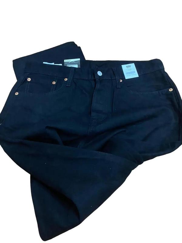 Men's Levis 501 Original Premium Black Jeans, Regular Fit Elegant Denim 4
