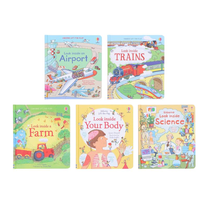 Usborne Lift the Flap Look Inside 5 Books Collection Set - Ages 5+ - Board Book 1