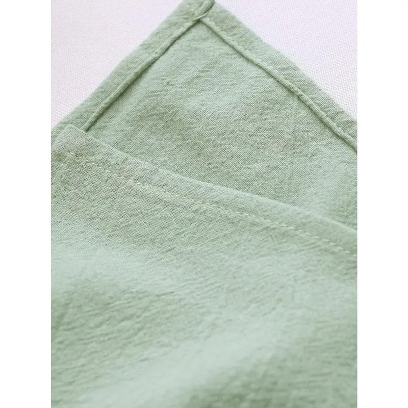 6/12pcs Modern Minimalist Green Soft Absorbent Dining Party Decor Wrinkled Square Napkins, Suitable For Restaurant, Home, Events Cutlery Tableware 5