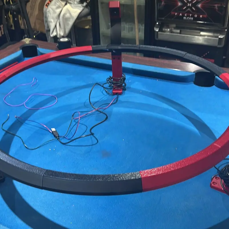 Bespoke Custom printed 3D dartboard light rings with auto darts arms including camera mounts and cameras. 1