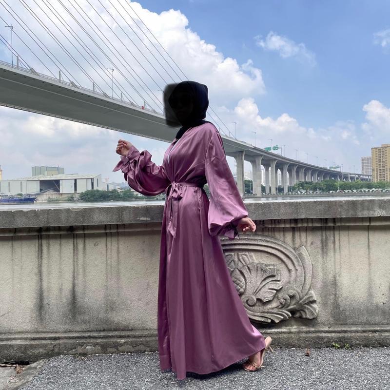 Satin Open Abaya 4