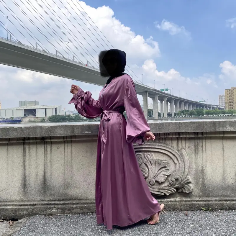 Satin Open Abaya 4