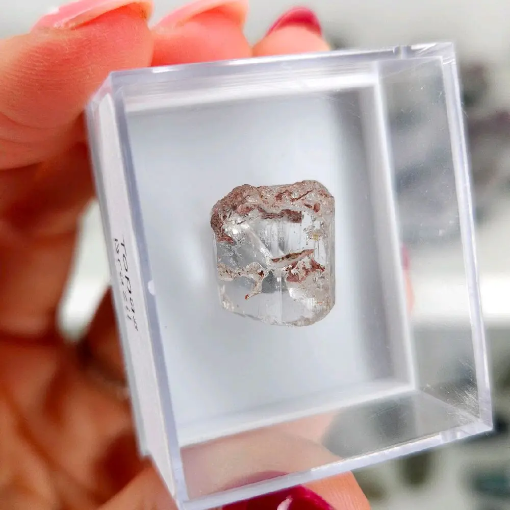 Brazilian Raw Topaz Specimen in Display Box