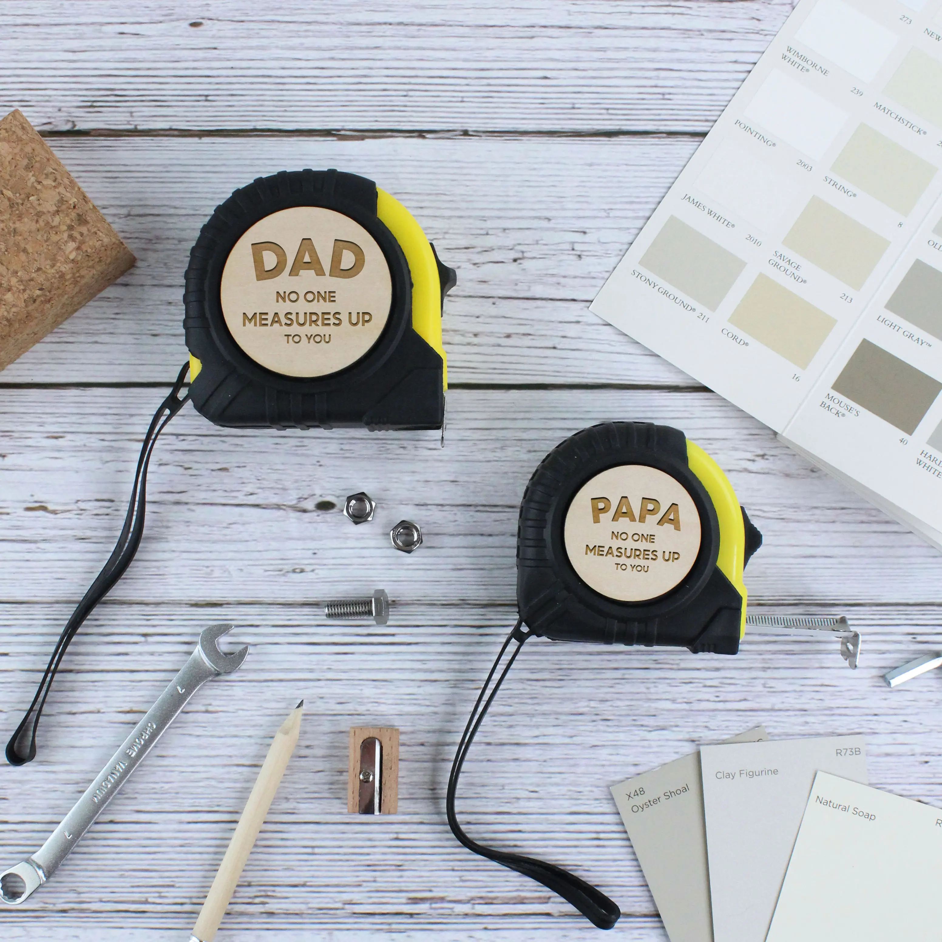 GiftsinaJiffy Personalised 3M 5M 7.5M Tape Measure, Practical Father’s Day Gift for Grandad 'No One Measures Up To You' DIY Daddy, Dad, Taid Tool Present