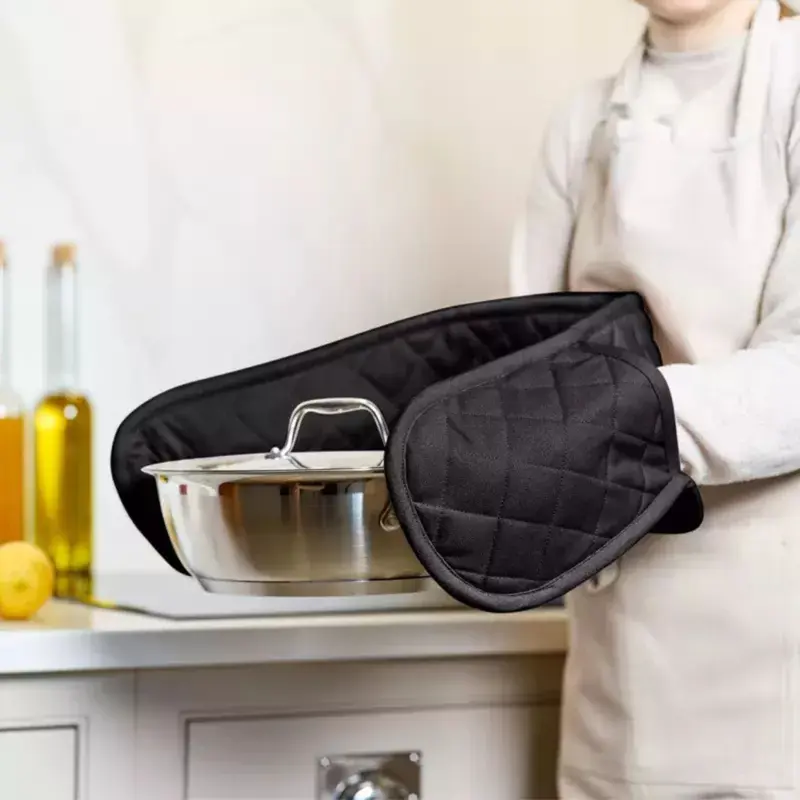 Double Oven Glove 100% Cotton Insulated Kitchen Mitts Pot Holder Various Designs Bakeware 1